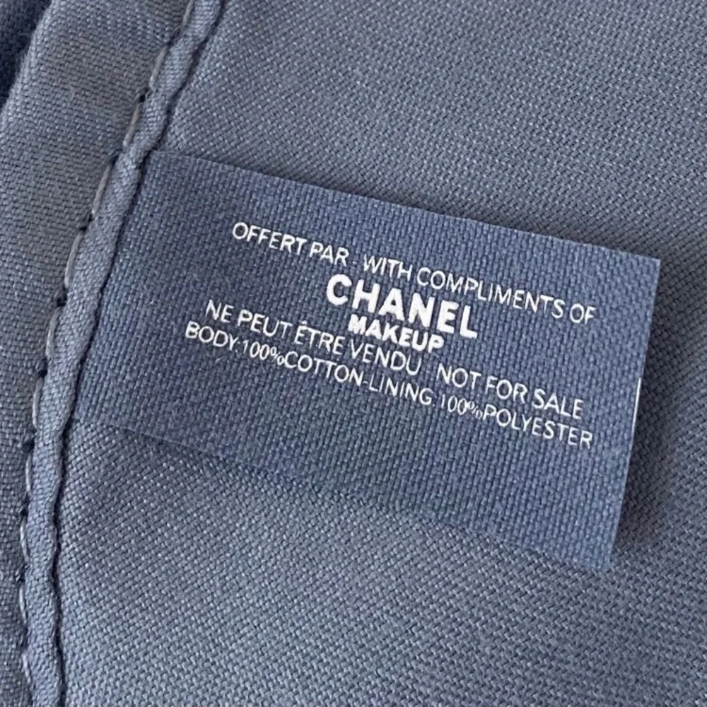 New Chanel Beauty GWP Light Blue Denim Drawstring Pouch Makeup Cosmetic Bag